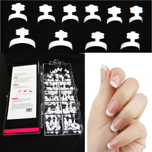100 Pcs French False Acrylic Nail Art Tips White Decoration Manicure UV Gel Fad`