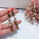 Red Lipstick Earrings For Women Long Star Tassel Drop Dangle Earring Fashio