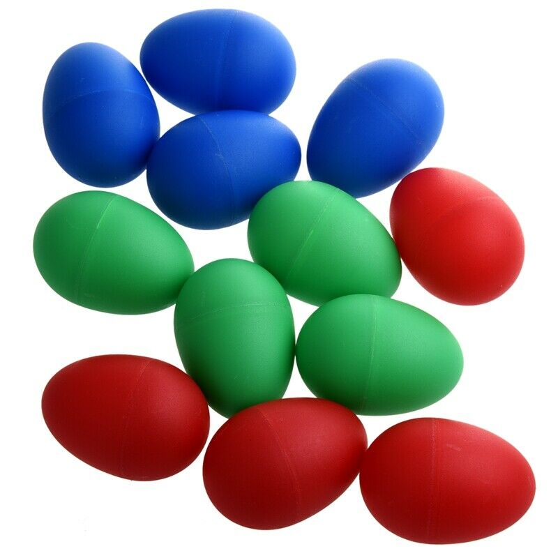 12 x Educational Plastic Drums Musical Egg Maracas Shakers U9E1