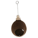 Pet Coconut Shell Bird Nest Hut Cage Feeder Parrot Parakeet Mini House