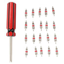 20pcs Tire Air Conditioning SchraderÃ‚Â Valve Cores w/Removal Tool Wrench Spanner
