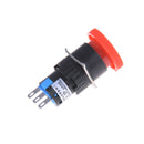 Red Mushroom DC 30V 5A AC 250V 3A Emergency Stop Push Button SwitchD6