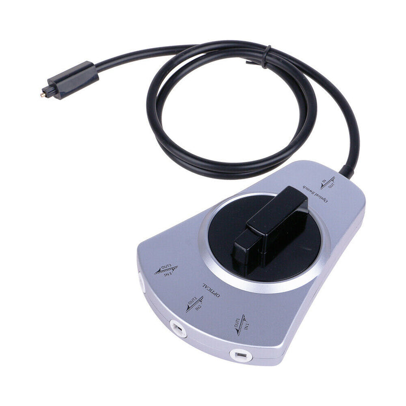 1-in-3 Out Digital Optical Fiber Audio Splitter Cable Switcher Adapter For DVDs
