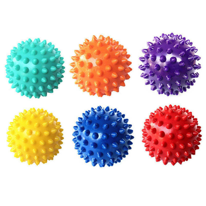 6Pcs Spiky Ball Massage Trigger Point Hand Exercise Pain Stress Relief 6 C IFE