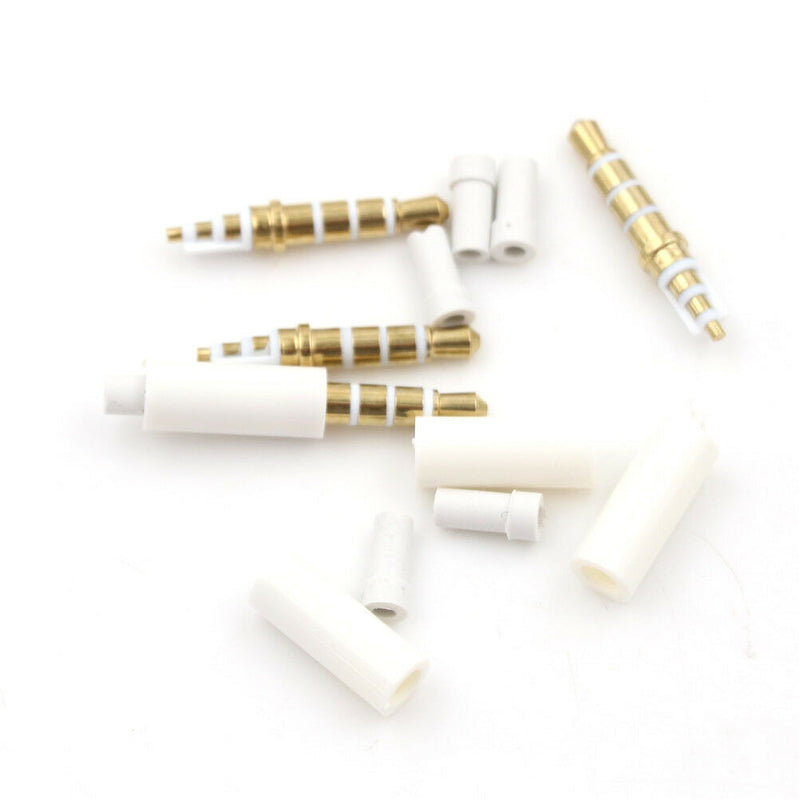 4pcs 3.5mm Stereo Headset Plug With Tail 4 pole Audio Jack Adapter Connector â„–[