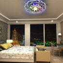 3W LED Crystal Lotus Ceiling Light Pendant Flush Lamp Main Warm Light Auxil