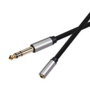 3.5mm Female to 6.35mm Male Cable TRS 1/8 Jack to 1/4 Plug Adapter (1.5m)