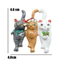 Fashion Three Christmas Cat  Brooch Animal Pin Corsage Elegant Jewelry Gift FT