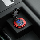 L4 Car Dual USB Charger QC3.0 USB Power Outlet w/ Voltmeter + Switch (Red)