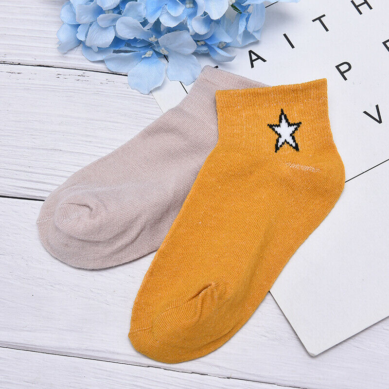 Women Star Cotton Socks Pink Cute Cat Ankle Socks Short Socks Cas- OZ