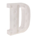White Large Plastic Marquee Freestanding Alphabet LED Light UP Letters D