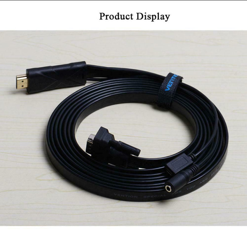 1.5m 1080P HDMI to VGA Converter Cable with 3.5mm Audio HDMI VGA Adapter