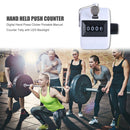 Digital Hand Press Clicker Portable Manual Tally with LED Backlight (White) A