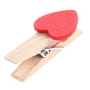 50pcs Mini Red Love Heart Wooden Clip Long Photos Peg Memo Clips Ornaments