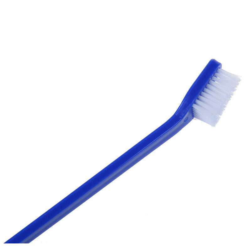 Pink Blue White Plastic Grip Soft Bristle Brush Finger Pet Toothbrush 3 in  F7W2