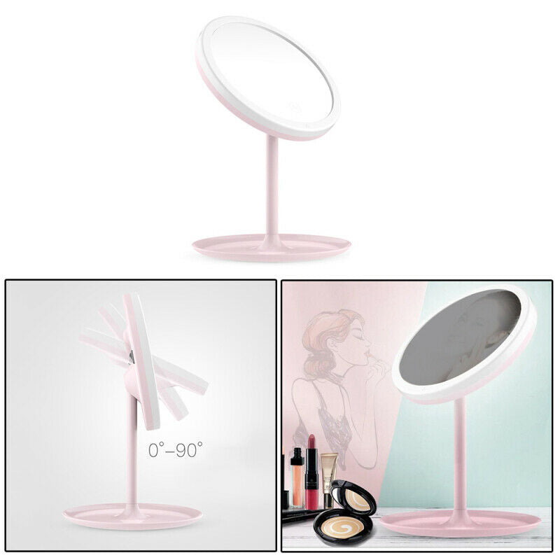 Dimmable LED Touch Makeup Mirror Tabletop Cosmetic Vanity light up Mirror White