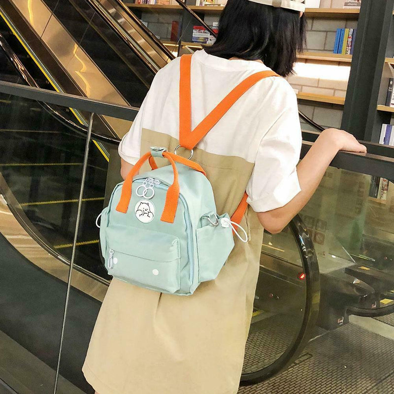 Animal Pattern Waterproof Backpacks Women Shoulder Crossbody Bags (Green)