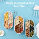 Fruits Nuts Plate with Lid Seal Detachable Multi Sectional Sub Grid Plastic