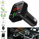 Car FM Transmitter Bluetooth MP3 Player Handsfree 2 USB Fast Charger Wireless