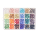 1200PCS 24 Mixed Color Crystal Faceted Glass Beads Spacer Loose Beads Charms for