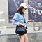 Fashion Women Crossbody Bag Black Soft Washed Leather Shoulder Bag Patchwor N3A9