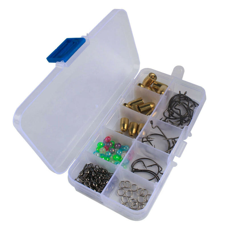 1 Set Assorted Fishing Accessories Kit Tackle Box Hooks Copper Brass Sinker