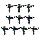 10x Irrigation Head Water Impact Sprinkler Full Circle Garden Lawn 1/2 Black
