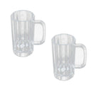 2Pcs Crystal Clear Acrylic Home Unbreakable Plastic Drinking Beer Mug 520ml