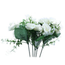 15 buds 1 bunch mini artificial pink silk flower white mariee