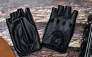 Lady PU Leather Mittens Fingerless Fad Punk Motorcycle Gloves Black B Cy