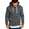 Men Fashion Warm Hip Hop Pocket Drawstring Hooded Sweatshirt Casual Solid C J3D8