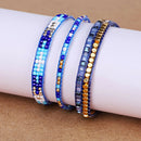 Hand-Knitted Rice Bead Set Bracelet Bohemian Style Woven 3-Layer Bracelet S