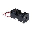 2 pcs black plastic battery holder case with wired for 4 x AA batteries UBTEUS