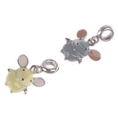 2pcs/set Enamel mouse pendant bangle trinket animal jewelry for women gift 3C