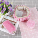3Pcs/set Winter pink soft warm plush car steering wheel cover handbrake cover ME