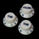Set Of 3pcs Speed Volume Tone Control Knob Electric Guitar Beige W Golden Brown