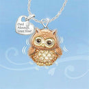 Owl Necklace Always Love You Owl Design Rhinestones Crystal Pendant Lover's Gift