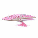 Lady Bamboo Ribs Foldable Summer Tool Hand Fan Decoration Pink D6K3