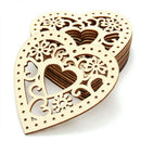10pcs/bag Wooden Hollow Engraving Love Heart Pendants Wedding Party Decor