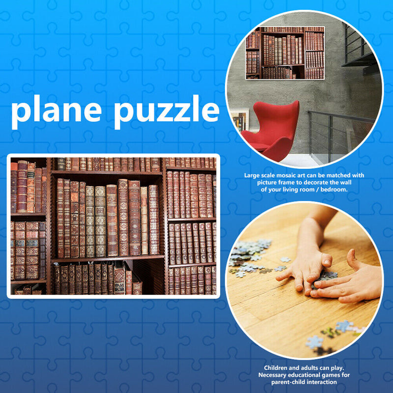 1000pcs DIY Jigsaw Paper Puzzle Study Bookshelf Kids Educational Toys Gift