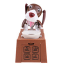 Brown & White Dog Eating Coins Machine Piggy Bank Money Saving Box Container