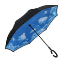 Sky Cloud Folding Reverse Umbrella Double Layer Inverted Windproof Rain Car