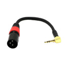 3 Pin XLR male to Right Angle 3.5mm Stereo Jack Mic Audio Cable