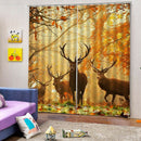 2 Panel Silky Blackout Window Curtain Darkening Thermal Bath Drape Deers