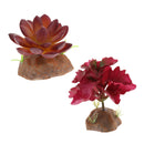 2PCS Terrarium Artificial Succulent Plant Reptile Vivarium Landscaping Decor