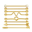 2 Sets 16pcs Industrial Piercing Barbell Ear Bar Earring 14G Lady Jewelry