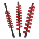 3pc Socket Organizer 1/4 3/8 1/2 Mountable Sliding Holder Rail Rack Tool Storaly