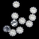 Crystal Bead Button flat back Decoration DIY 14.5mm 10 Pcs White L5J2