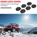 6x Plastic Car Door Lock Cover for Jeep Wrangler JL 18-19 Auto Accessories Black