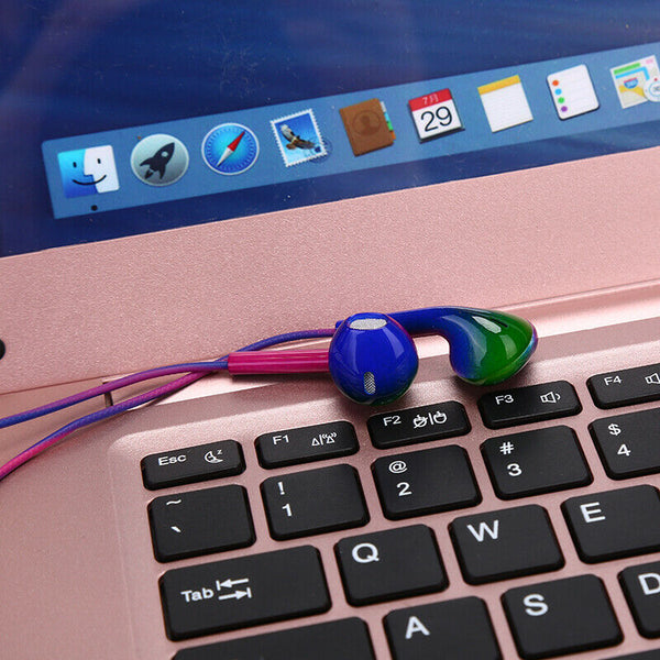 3.5mm Wired In-Earphone Fashion Gradient Music Earbuds Stereo Earphone  Heads&+